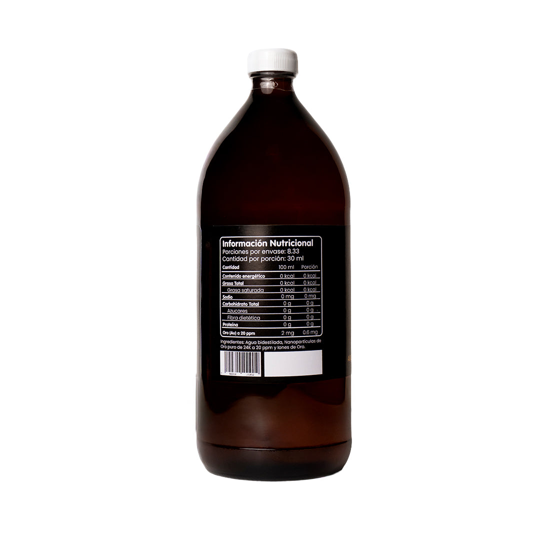 Agua de la Nube con Nanopartículas de Oro 20 ppm (1000 mL/ 34 fl oz)