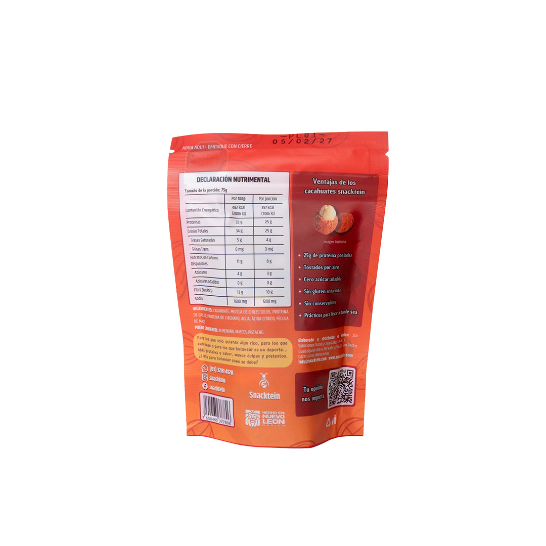 Cacahuates Enchilados Proteicos – Snacktein
