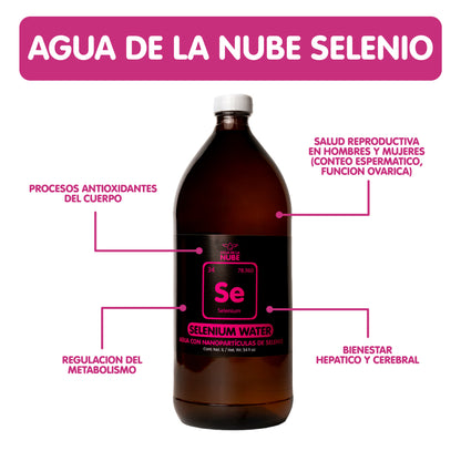 Agua de la Nube con Nanopartículas de Selenio Se 20ppm (1000 mL/ 34 fl oz)