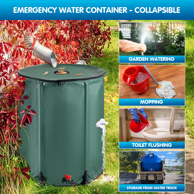 Contenedor de agua para emergencias - Plegable (53 Gal / 200 litros)