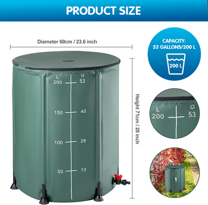 Contenedor de agua para emergencias - Plegable (53 Gal / 200 litros)