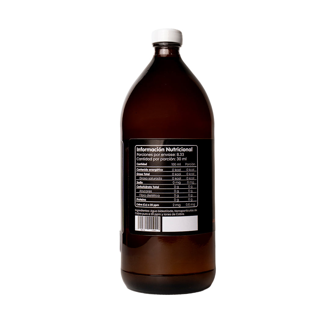 Agua de la Nube con Nanopartículas de Cobre Cu 20 ppm (1000 mL/ 34 fl oz)